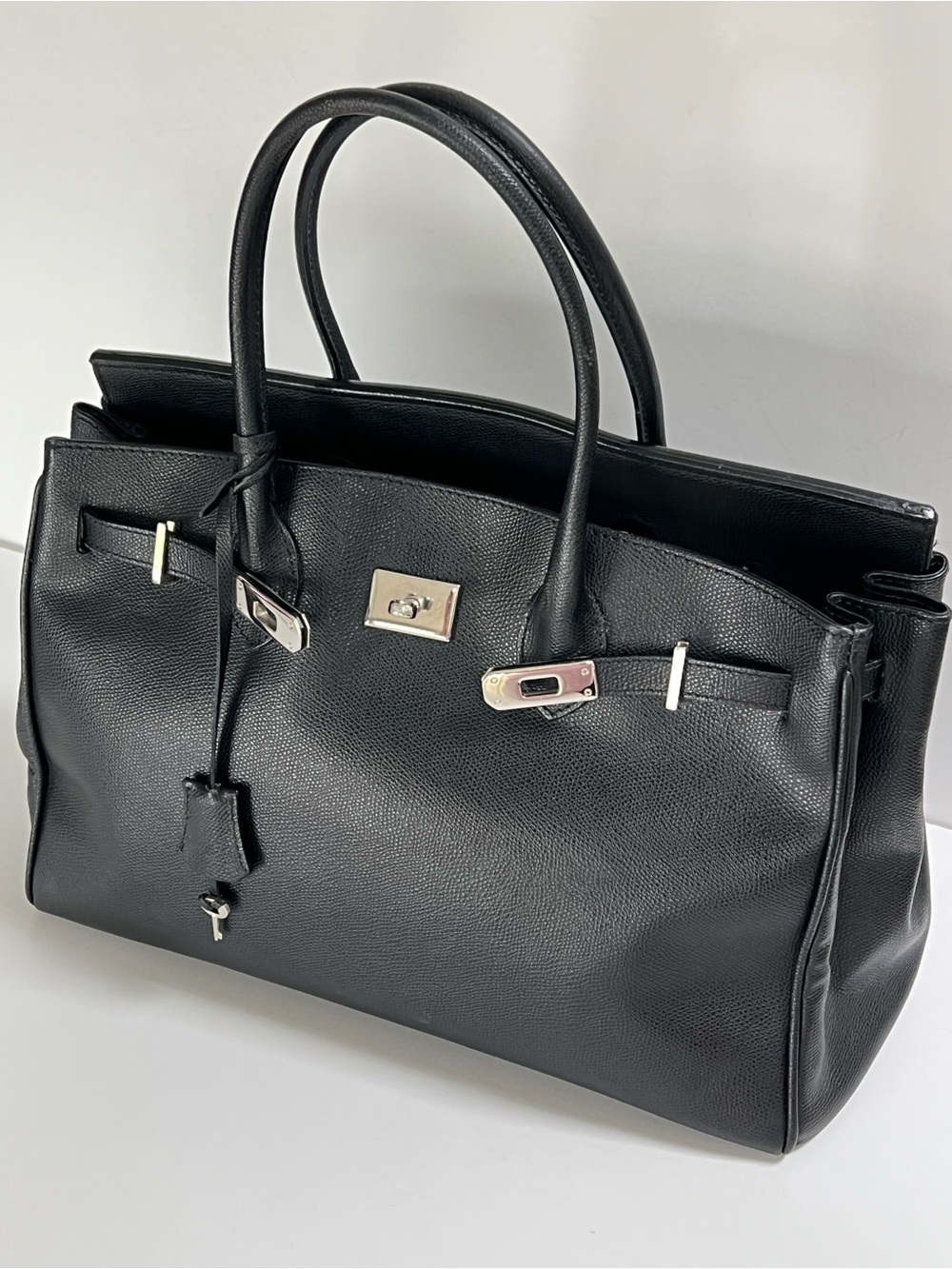 Classic Black Women's Satchel with Silver Hardware - Picture 9 of 16